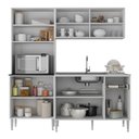 Ver imagem 5 de Armário de Cozinha Compacta com Balcão para Pia Siena Multimóveis Mp2217 Branco/lacca Fumê