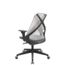 Cadeira de Escritório Presidente Tela Bix Autocompensador Assento Cinza Encosto Branco Estrutura Pre - 3