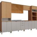 Ver imagem 3 de Cozinha Modulada 6 Peças 16 Portas 2 Gavetas Karine Ii Marrom/Angelin/Nude