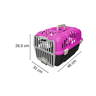 Caixa Transporte Para Cães Gatos Animais Até 6Kg Joy N1 Furacão Pet Caixa de Transporta Joy N1 Fúcsi - 2