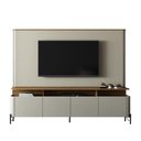 Ver imagem 3 de Rack com Painel para Sala Bend Louro e Luna com Preto 220cm MDF 4 Portas Casa Lar Shop