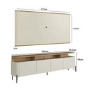 Ver imagem 2 de Rack com Painel para Sala Bend Louro e Luna com Preto 220cm MDF 4 Portas Casa Lar Shop