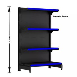 Gondola Centro 137 Fit Ate 2 Metros 1 Ponta Preto 20b Pe Azul - 4