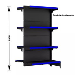 Gondola Centro 137 Fit Ate 2 Metros 1 Ponta Preto 20b Pe Azul - 3