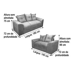 Sofá 2 e 3 Lugares Azul 910 Porto - 6