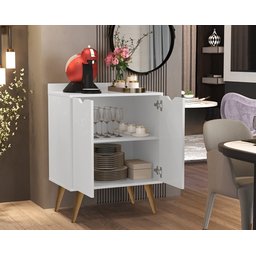 Aparador Pés Palito 2 Portas 4545 Branco - JM Casa dos Moveis - 2