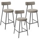 Ver imagem 1 de Kit 03 Banquetas Baixa para Cozinha Sala de Jantar Bar Bancada Milão L02 Bouclê Creme - lyam decor L
