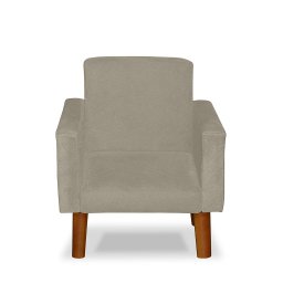 Mini Poltrona Cadeira Infantil Nina de Criança Suede Bege Pés Palito - 1