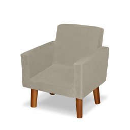 Mini Poltrona Cadeira Infantil Nina de Criança Suede Bege Pés Palito - 2