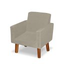 Ver imagem 2 de Mini Poltrona Cadeira Infantil Nina de Criança Suede Bege Pés Palito