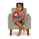 Ver imagem 7 de Mini Poltrona Cadeira Infantil Nina de Criança Suede Bege Pés Palito