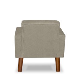 Mini Poltrona Cadeira Infantil Nina de Criança Suede Bege Pés Palito - 4