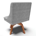Ver imagem 7 de Kit 2 Cadeiras Estofadas Base Giratória de Madeira Lia Suede Cinza - Ibiza