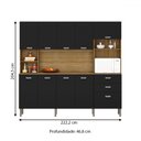 Ver imagem 4 de Armário de Cozinha com Balcão July 10 Portas 2 Gavetas Freijó/nero - Pnr Móveis