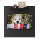 Ver imagem 1 de Painel Star Tv 32" Prateleira Superior Inferior 90x90 Decoração Sala Estar Quarto Recepção Preto