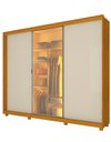 Ver imagem 3 de Guarda Roupa 3 Portas 1 Reflecta Correr com Pés e Led Matt Cor:off White/madeira