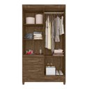 Ver imagem 3 de Guarda Roupa 4 Portas com Espelho Madri Castanho Wood 852331 Moval