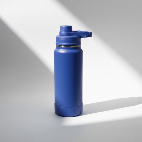 Garrafa Térmica Ms-922 800ml Aço Inox com Protetor de Silicone:Azul Marinho