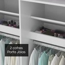 Ver imagem 4 de Guarda Roupa Casal Sevilha 3 Pts Correr 6 Gav C/ Porta Espelho Inteiro Moldura Alumínio
