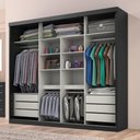 Ver imagem 3 de Guarda Roupa Casal Sevilha 3 Pts Correr 6 Gav C/ Porta Espelho Inteiro Moldura Alumínio
