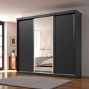 Ver imagem 5 de Guarda Roupa Casal Sevilha 3 Pts Correr 6 Gav C/ Porta Espelho Inteiro Moldura Alumínio