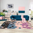 Ver imagem 1 de Tapete Cubos 3d 1,50 X 2,00m Ladrilho Rosa e Azul