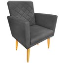 Ver imagem 1 de Poltrona Decorativa Maitê Costura Matelassê P/ Sala Recepção - Lobo Shopp:cinza