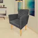 Ver imagem 2 de Poltrona Decorativa Maitê Costura Matelassê P/ Sala Recepção - Lobo Shopp:cinza