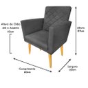 Ver imagem 3 de Poltrona Decorativa Maitê Costura Matelassê P/ Sala Recepção - Lobo Shopp:cinza