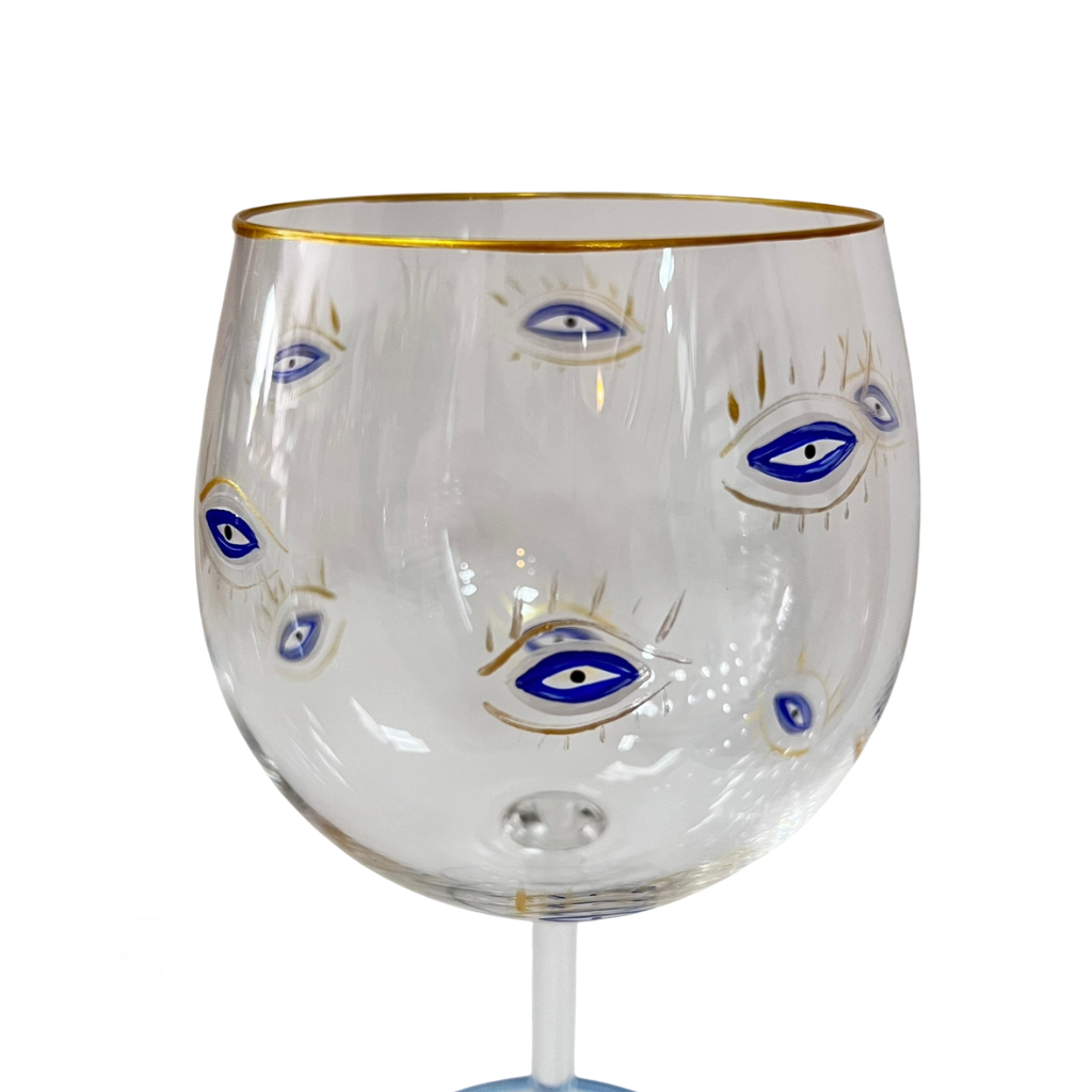 Taça para Gin Cristal Pintada À Mão Olho Grego - 2