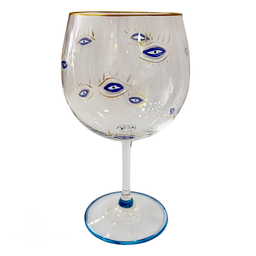 Taça para Gin Cristal Pintada À Mão Olho Grego - 1