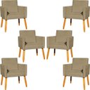 Ver imagem 1 de Kit 6 Poltronas Decorativas para Sala para Recepção Consultório Nina Suede Cores Pé Palito 30cm Cast