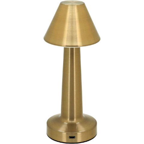 Luminária Decorativa Abajur Led Mesa Usb Metal 21x9x9cm Dourado