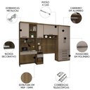 Ver imagem 2 de Guarda Roupa Solteiro Modulado Cp07 Delphi Avelã/cinnamon L01 - Mpozenato