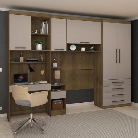 Guarda Roupa Solteiro Modulado Cp07 Delphi Avelã/cinnamon L01 - Mpozenato