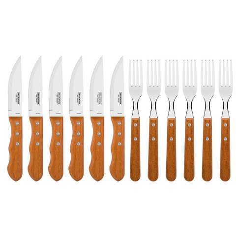 Jogo de Talheres Jumbo para Churrasco Dynamic com Laminas em Aco Inox