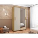 Ver imagem 2 de Guarda Roupa Suécia com Espelho Cinamomo/off White - Rv Móveis