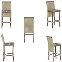 Ver imagem 5 de Mesa Bistrô e 4 Banquetas Roma Marrom Corda Estofado 6 Trama Rami