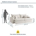 Ver imagem 3 de Sofá Cama 4 Lugares 270cm com Almofadas e Caixa Zero Ilha Bela