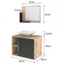 Ver imagem 4 de Armário de Banheiro com Cuba e Espelho 1 Porta 2 Prateleiras Carvalho/Preto ônix 13689 - Compace