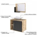 Ver imagem 5 de Armário de Banheiro com Cuba e Espelho 1 Porta 2 Prateleiras Carvalho/Preto ônix 13689 - Compace