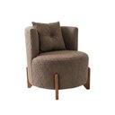 Ver imagem 3 de Poltrona Decorativa Orgânica Curva Luna Boucle Cappuccino - Montanaris Decor