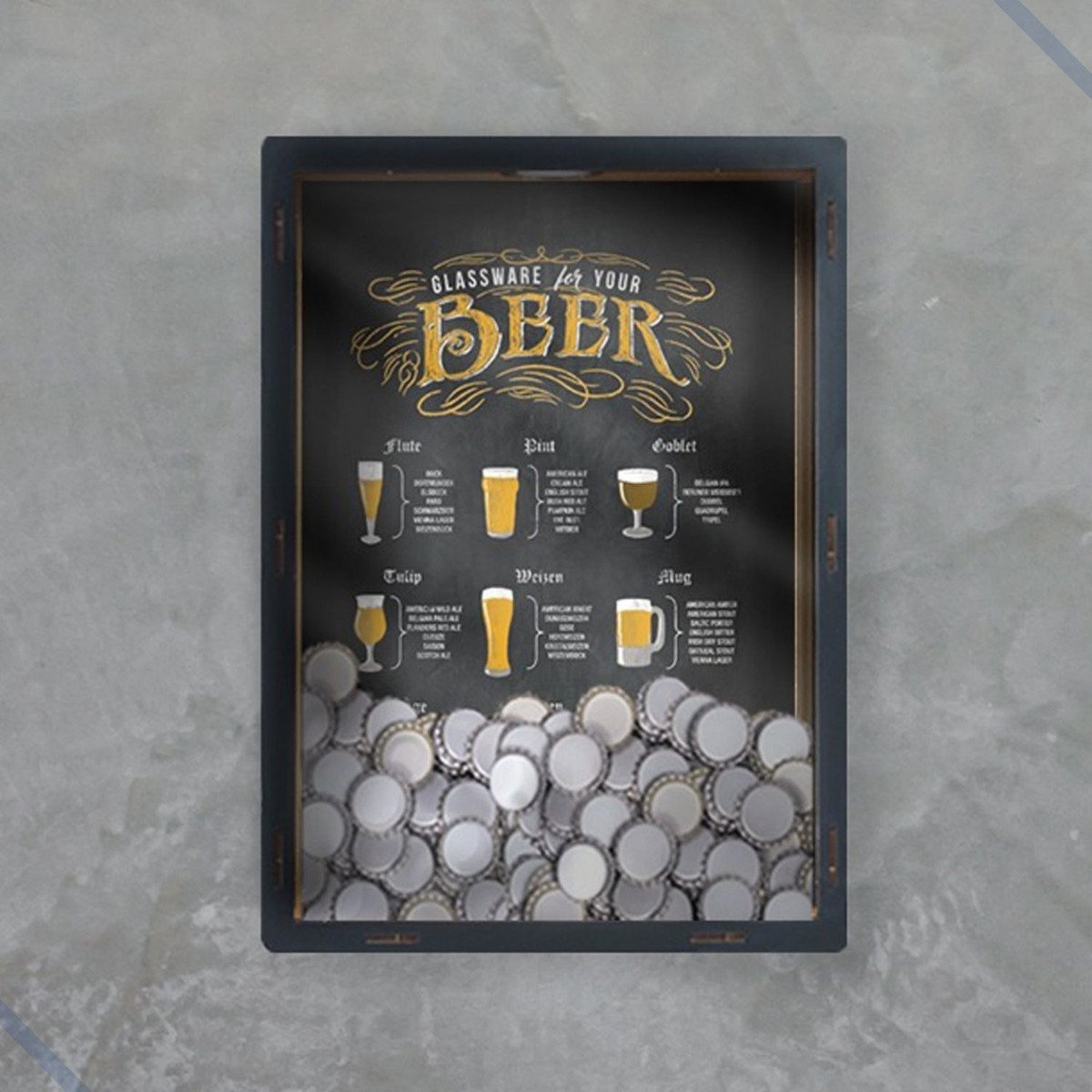 Quadro Porta Tampinhas Cerveja Decoração Sala Área Gourmet:tabaco - 3