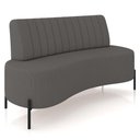 Ver imagem 2 de Sofá Chaise 2 Lugares Sala Living 160cm Pés Industrial Cayman K01 Linho Cinza Escuro - Lyam Decor