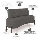 Ver imagem 4 de Sofá Chaise 2 Lugares Sala Living 160cm Pés Industrial Cayman K01 Linho Cinza Escuro - Lyam Decor