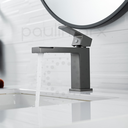 Ver imagem 2 de Torneira Baixa Misturador Monocomando Cuba Lavatório Banheiro Lavabo Pia Cinza Grafite Luxo Metal