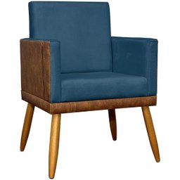 Kit 2 Poltronas Decorativas Lis Corino e Suede Cores Pé Palito 30cm - 3