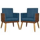 Ver imagem 1 de Kit 2 Poltronas Decorativas Lis Corino e Suede Cores Pé Palito 30cm