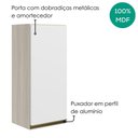 Ver imagem 4 de Armario Aereo 1 Porta MDF 40x90 cm Kali 119771 Bianco Toq Branco Nicioli