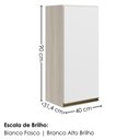 Ver imagem 3 de Armario Aereo 1 Porta MDF 40x90 cm Kali 119771 Bianco Toq Branco Nicioli